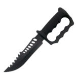 Plastic handle survival hunting camping knife with fire starter-KP017