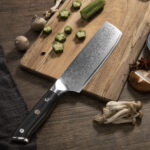 67 Layers 7 Inch Nakri Damascus Kitchen Knife VG10 Blade G10 Handle with Rivet- J023 - Image 7