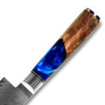 67 Layers 8 Inch Bread Damascus Kitchen Knife VG10 Blade Blue Resin & Stabilizede Wood-J009 - Image 2