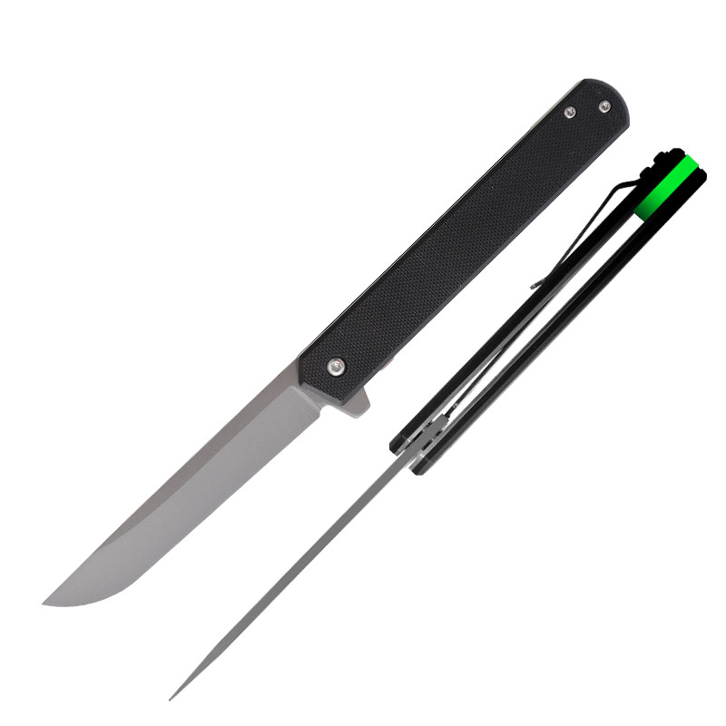 New G10 Handle Fluorescence Luminous Stainless Steel Folding Combat Knife with Glow-in-the-Dark Light Bar-FA3276 - Image 2
